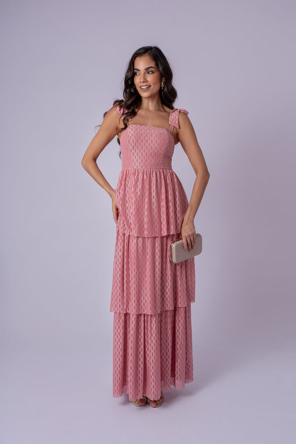 VESTIDO DEVORE COM ALÇAS