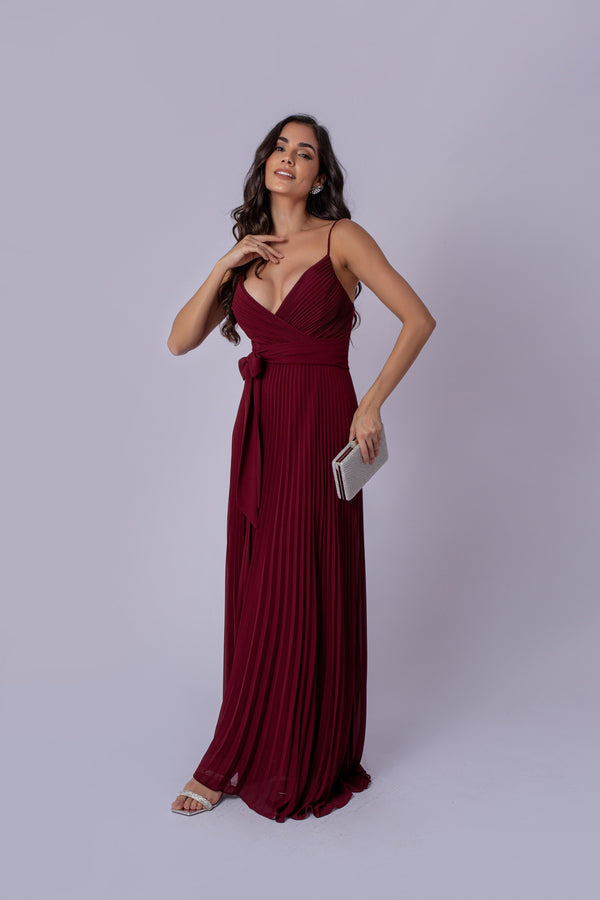 VESTIDO  LONGO PLISSADO