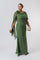 VESTIDO LONGO CHIFFON CAPA FLOR VERDE