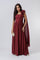 VESTIDO LONGO COM FLUFLU VINHO